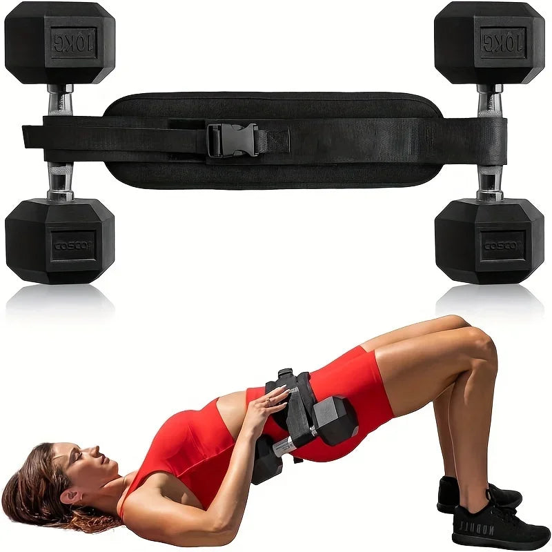 Weight-Bearing Belt Weighted Waist Trainer Belt - Adjustable Resistance Ergonomic Design Workout Hip Thrust Hip Training Belt