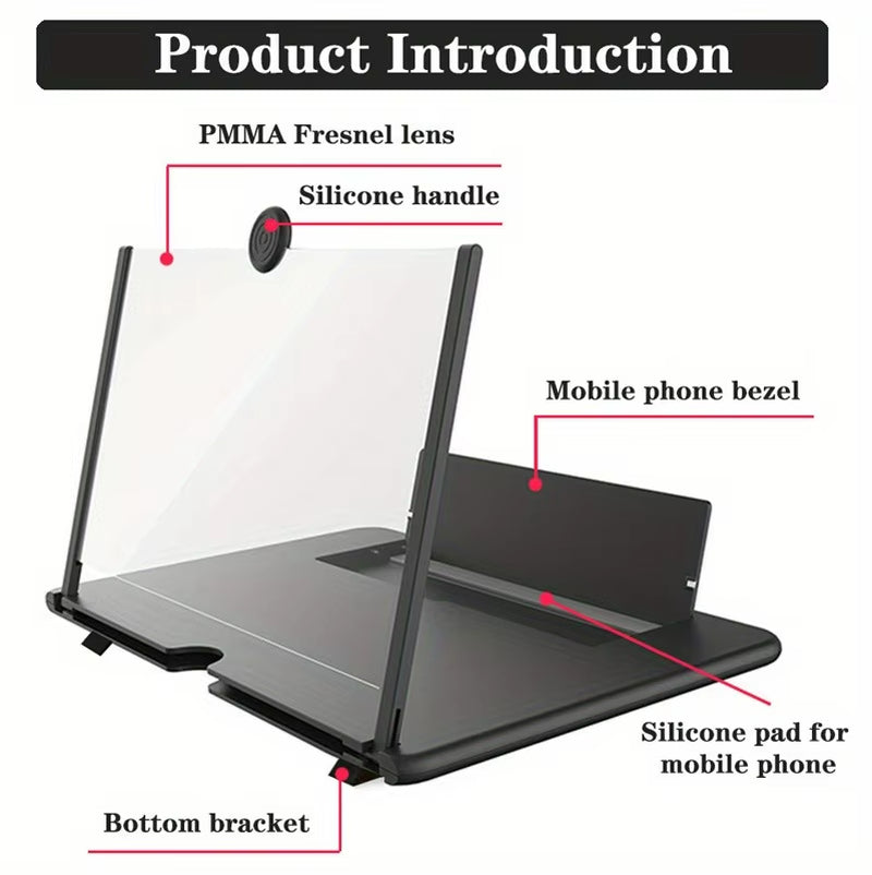 Multi-Functional HD Amplifier 10/12 Inch Mobile Phone Screen Amplifier HD Screen Magnifying Glass Anti-Blue Light Eye Protection