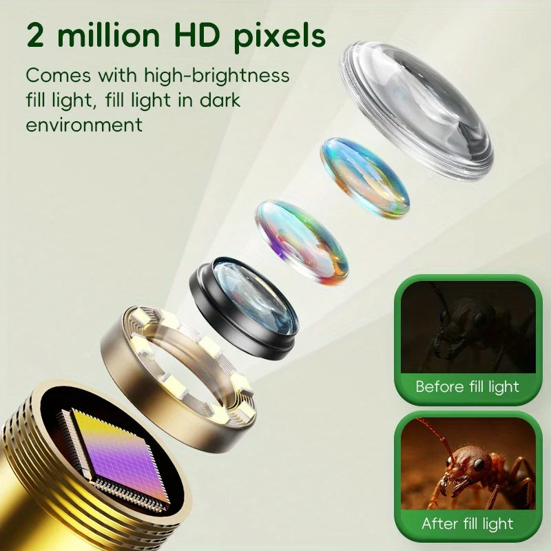 Kid Endoscope Camera 2.4-Inch Display 1080P HD Probe with LED Kids Exploration Endoscope Tool for Indoor/Outdoor Children'S Gift