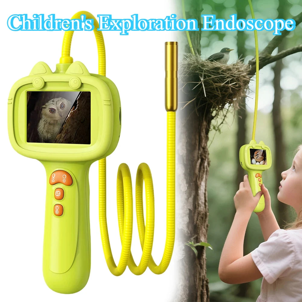 Kid Endoscope Camera 2.4-Inch Display 1080P HD Probe with LED Kids Exploration Endoscope Tool for Indoor/Outdoor Children'S Gift