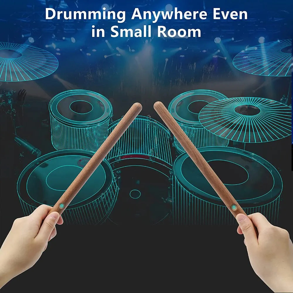 Aeroband Pocketdrum 2 MAX, Somatosensory Digital Electronic Drumsticks Set with Drumsticks, Foot Pedals, and Bluetooth Adapter